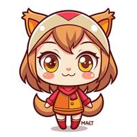a cartoon character with big eyes and a hat vector