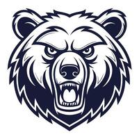 the head of a bear is shown, on white background vector