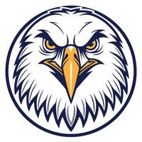 an eagle head with yellow, beak and blue eyes vector