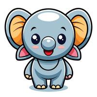 cute elephant white background, illustration vector