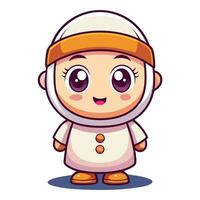 a cartoon character in a white outfit vector