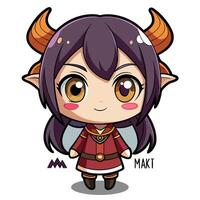 a cartoon character with horns horns vector