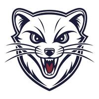 the head of a ferret is shown in a logo vector