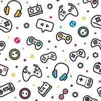 a colorful pattern with game controllers other items vector