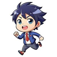 a cartoon character in suit and tie running vector