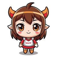 cartoon character with horns and horns vector