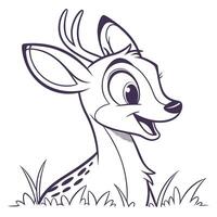 a cartoon deer is sitting in the grass vector