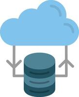 A cloud with a data storage device and a cloud icon vector