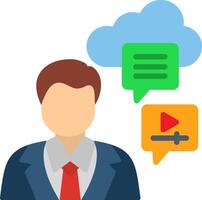 conferencing with a man in a suit and tie vector