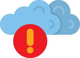 A cloud with an exclamation mark and a red cloud vector