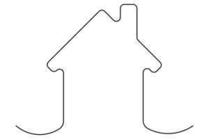 Continuous single line of House drawing outline art illustration vector