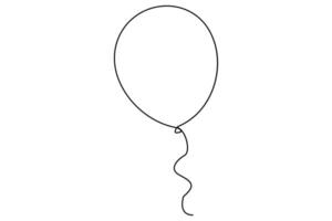 Continuous Balloon one line hand draw sketch and outline art illustration of minimalist vector