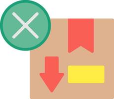 A box with a red arrow and a green cross vector