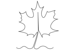 Continuous one-line Leaf symbol outline art illustration for minimalist and modern designs vector