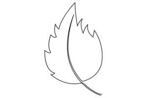 Leaf symbol icon single-line drawing of art illustration vector