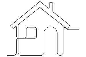 Continuous single line drawing Line art of House concept illustration vector