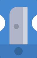 A blue and white icon with a door vector