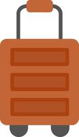 A suitcase with wheels on a white background vector
