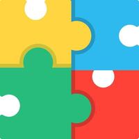 Puzzle pieces with different colors vector