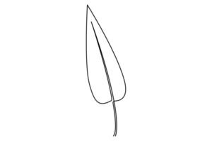 Leaf continuous single line art drawing of concept doodle style outline illustration vector