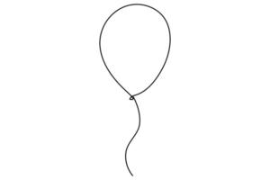 Continuous one line art drawing of Balloon concept outline art illustration vector