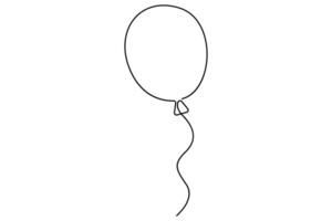 Continuous line drawing of a floating balloon artistic outline for modern and stylish graphics vector