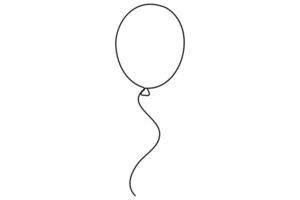 Simple illustration of Balloon symbol continuous single line art vector