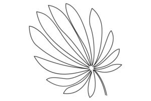 Continuous one line drawing Leaf line sign line art illustration vector