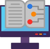A computer monitor with an open book on it vector