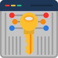 A key is sitting on top of a computer vector
