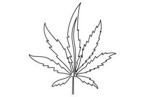 Single line art Leaf symbol continuous drawing of outline art illustration vector