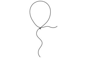 Balloon icon outline illustration continuous one line art drawing and minimalist design vector