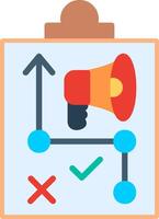 A clipboard with a megaphone and check marks vector