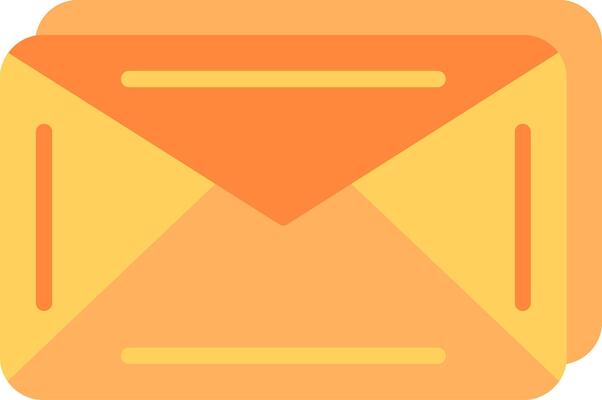 An orange envelope icon with a yellow envelope