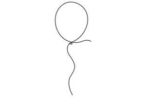 Balloon symbol illustration continuous single line drawing Balloon symbol icon outline vector