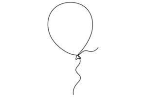 Balloon symbol continuous one single line drawing of balloon art illustration vector