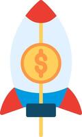 A rocket with a dollar sign on it vector