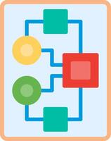 A flat icon of a diagram with two different colored squares vector