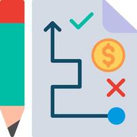 A pencil and a paper with a dollar sign and a check mark vector