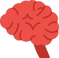 A red brain with a white background vector