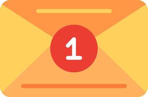 An orange envelope with the number one on it vector