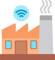 A factory with wifi and a wifi symbol vector