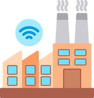 Industrial factory with wifi icon vector
