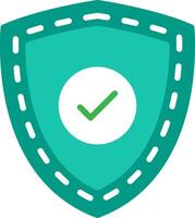 A green shield with a tick mark on it vector