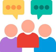 Three people with speech bubbles vector