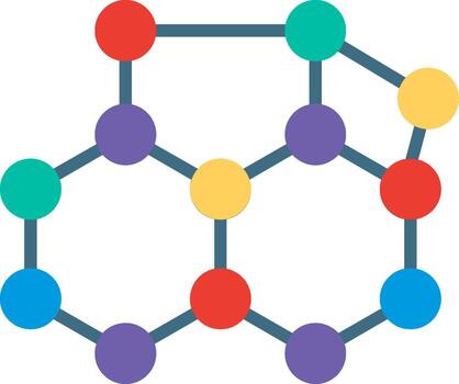 un molécula con de colores puntos en eso vector
