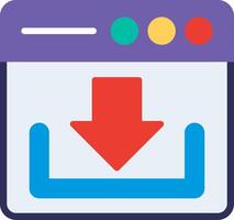 Downloader icon with red arrow vector