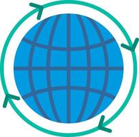 A globe with arrows around it vector