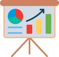 A presentation board with a chart on it vector