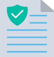 A document with a shield icon vector